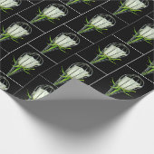Weiße Rose in Drahtgeflecht Geschenkpapier (Ecke)