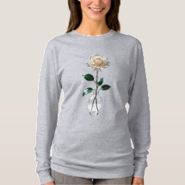 Weiße Rose in einem Vase-T - Shirt