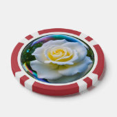 Weiße Rose in einer Seifenblase Pokerchips (Einzeln)