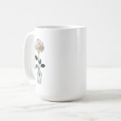 Weiße Rose in einer Vase Kaffeetasse (Vorderseite Links)