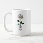 Weiße Rose in einer Vase Kaffeetasse (Links)