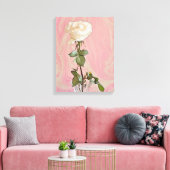 Weiße Rose in Vase - Canvas drucken Leinwanddruck (Insitu (Wohnzimmer))