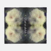 Weiße Rose in voller Blüte Abstrakt Personalisiert Fleecedecke (Vorderseite (Horizontal))