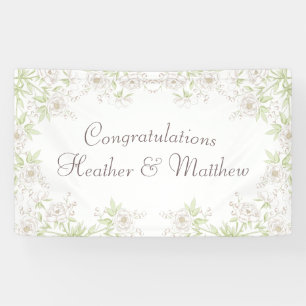 Weiße Rose Klassische Hochzeit Banner