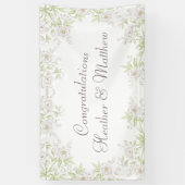 Weiße Rose Klassische Hochzeit Banner (Vertikal)