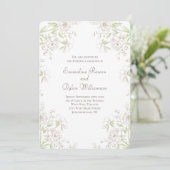 Weiße Rose Klassische Hochzeit Einladung (Stehend Vorderseite)