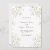 Weiße Rose Klassische Hochzeit Einladung (Vorderseite)