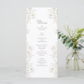 Weiße Rose Klassische Hochzeitsmenüs Menükarte (Stehend Vorderseite)