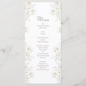 Weiße Rose Klassische Hochzeitsmenüs Menükarte (Vorderseite)