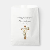 Weiße Rose Kreuz-Samenpackung Trauerbeutel Geschenktütchen (Vorderseite)
