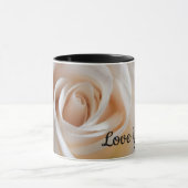 Weiße Rose "Liebe dich" Tasse (Zentrum)