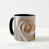 Weiße Rose "Liebe dich" Tasse (Vorderseite Links)