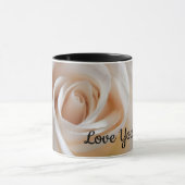Weiße Rose "Liebe Mama" Tasse (Zentrum)