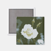 Weiße Rose Magnet (Vorderseite/Rückseite)