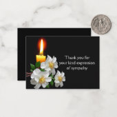 Weiße Rose mit Kerze nach Beerdigung Danke Mitteilungskarte (Vorderseite/Rückseite Beispiel)