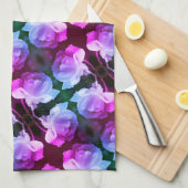 Weiße Rose mit Raindrops Abstrakte Blumenkunst Geschirrtuch (Viertel Falte)