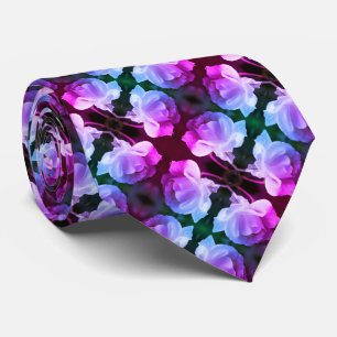 Weiße Rose mit Raindrops Abstrakte Blumenkunst Krawatte