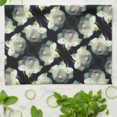Weiße Rose mit Raindrops-Muster Geschirrtuch (Gefaltet)