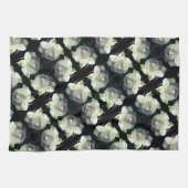 Weiße Rose mit Raindrops-Muster Geschirrtuch (Horizontal)