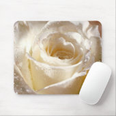 Weiße Rose Mousepad (Mit Mouse)