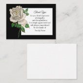 Weiße Rose nach der Beerdigung Danke Karten (Vorne/Hinten)