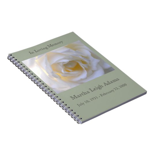 Weiße Rose Notizblock (Rechte Seite)