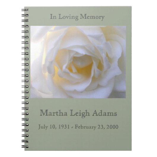 Weiße Rose Notizblock (Vorderseite)