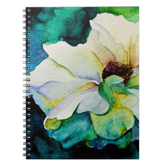 Weiße Rose Notizbuch Notizblock (Vorderseite)