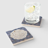 Weiße Rose, Nr. 35 | Anna Cassel | Steinuntersetzer (Seitenansicht)