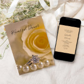 Weiße Rose, Perlen, Probe-Abendessen am Ring Einladung