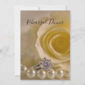 Weiße Rose, Perlen, Probe-Abendessen am Ring Einladung (Vorderseite)