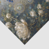 Weiße Rose Pfau-Decoupage Seidenpapier (Ausschnitt)