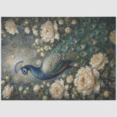 Weiße Rose Pfau-Decoupage Seidenpapier (Vorderseite)