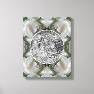 Weiße Rose Rahmen Erstellen Sie Ihr eigenes Foto Leinwanddruck