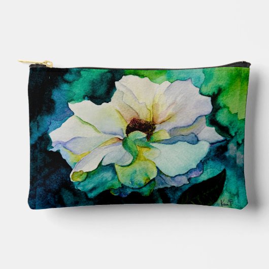 Weiße Rose Reißverschlusstasche Zubehörtasche (Vorderseite)