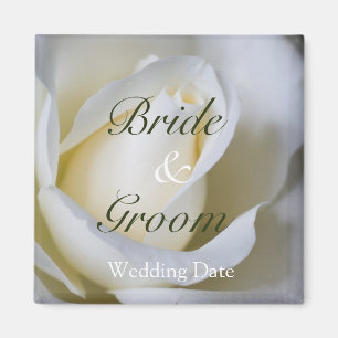 Weiße Rose • Save the Date Magnet