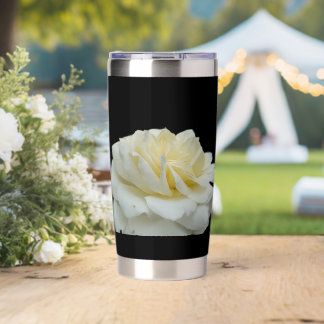 Weiße Rose Thermobecher