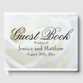 Weiße Rose Traditionelle Personalisierte Hochzeit Gästebuch (Vorderseite)