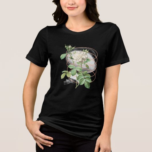 Weiße Rose Tri-Blend Shirt (Vorderseite)