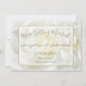 Weiße Rose und Gold Wir werden heiraten Save The Date (Vorderseite)