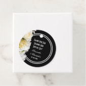 Weiße Rose und schwarze Blüte danke Ihnen Hochzeit Geschenkanhänger (Beispiel)