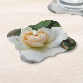 Weiße Rose Untersetzer (angewinkelt)