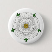 Weiße Rose von York Button (Vorderseite)