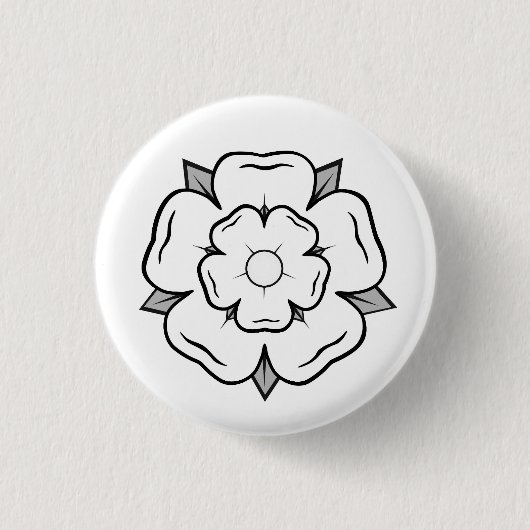 Weiße Rose von York Button (Vorderseite)