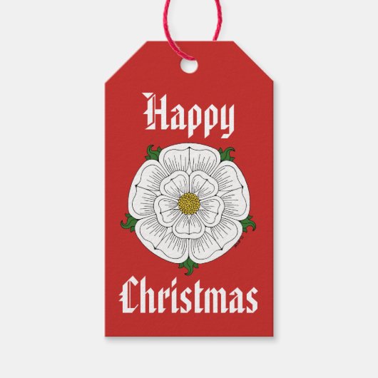 Weiße Rose von York Geschenkanhänger (Vorderseite)