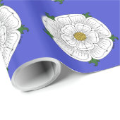 Weiße Rose von York Geschenkpapier (Rolleneckpunkt)