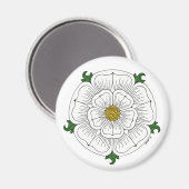 Weiße Rose von York Magnet (Vorderseite/Rückseite)