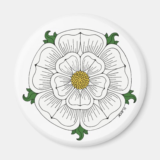 Weiße Rose von York Magnet (Vorne)