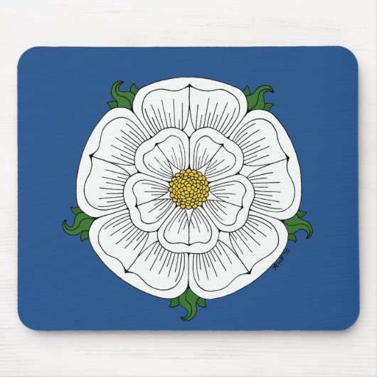 Weiße Rose von York Mousepad (Vorne)