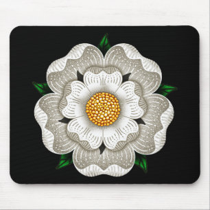Weiße Rose von York Mousepad